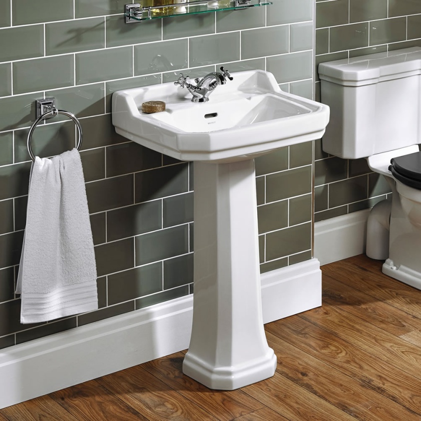 Lifestyle image of Ideal Standard Waverley 560mm Pedestal Basin